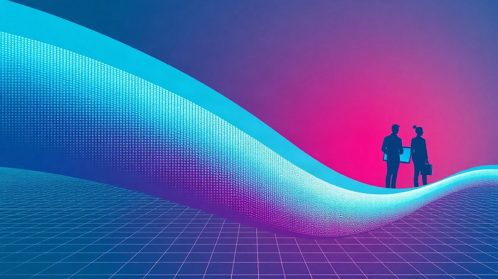 Ilustración abstracta que representa la tecnología de escalado gráfico aplicada a consolas y dispositivos portátiles