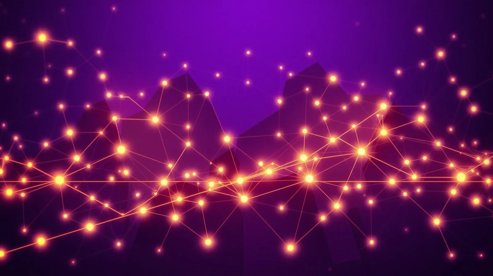 Ilustración abstracta de una red neuronal con nodos brillantes que representa un modelo de inteligencia artificial