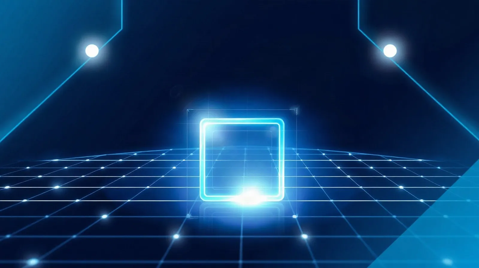 Ilustración abstracta de un sensor de cámara con capas de luz que representan la verificación criptográfica de una fotografía digital