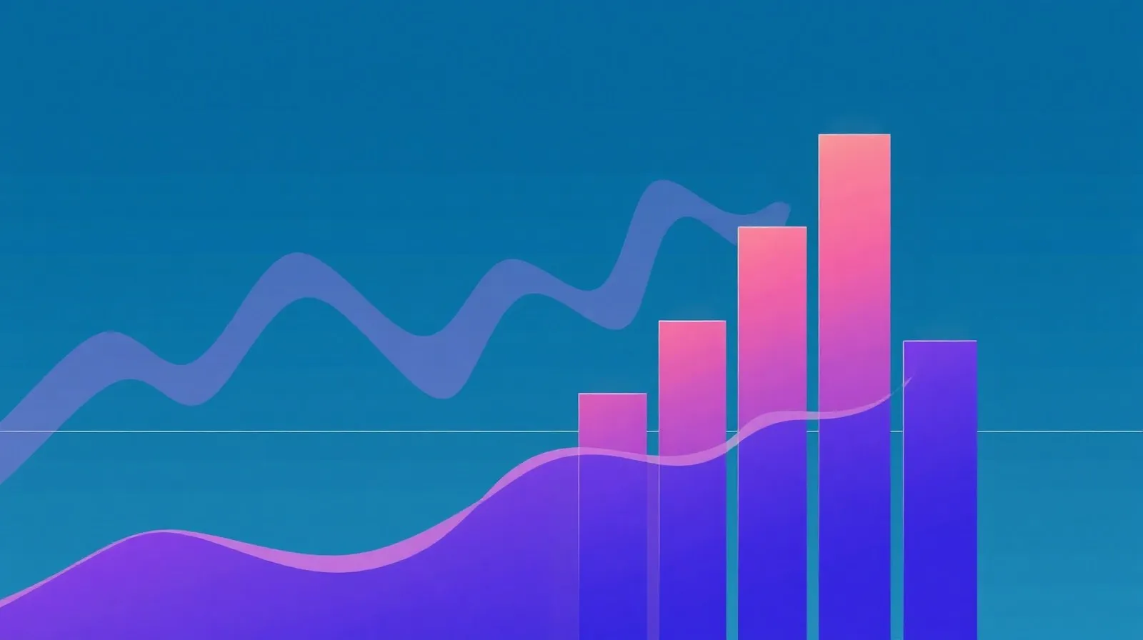Ilustración abstracta de ondas de sonido y barras ascendentes que simbolizan el aumento de precio de un servicio de streaming