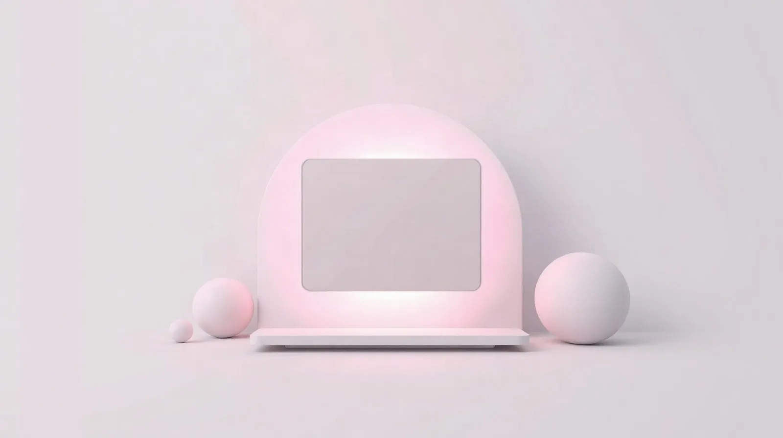 Ilustración abstracta de un dispositivo inteligente para el hogar con tonos plateado, gris espacial, blanco estelar y rosa