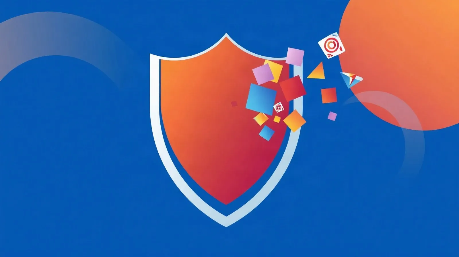 Ilustración abstracta de un escudo digital bloqueando anuncios antes de llegar a un teléfono móvil