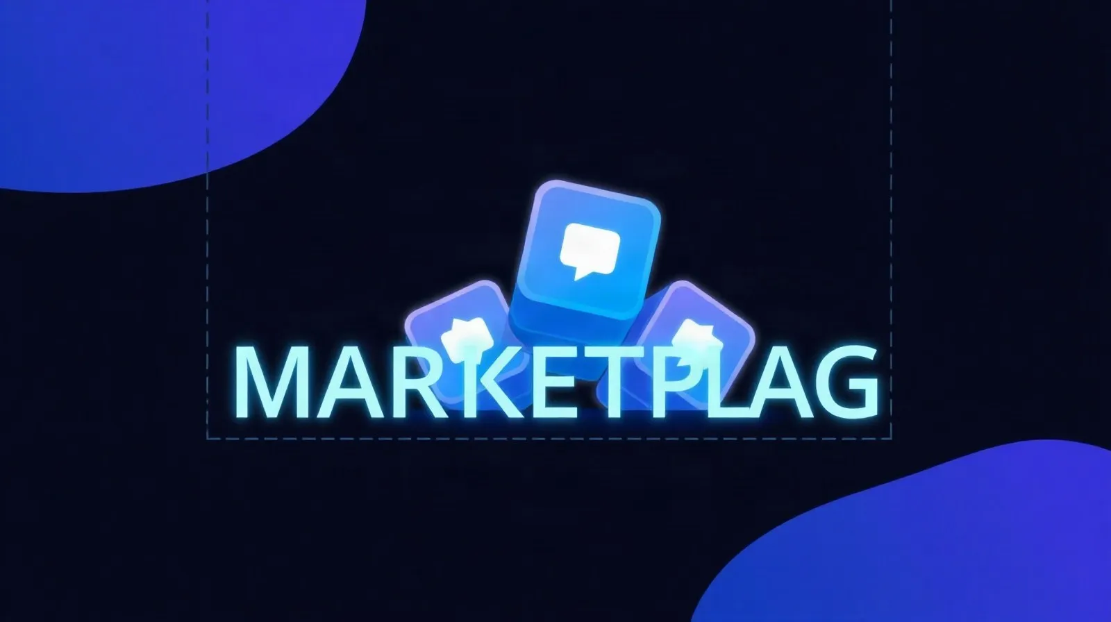 Ilustración abstracta de íconos digitales atravesando una barrera, representando la reapertura de una tienda de aplicaciones