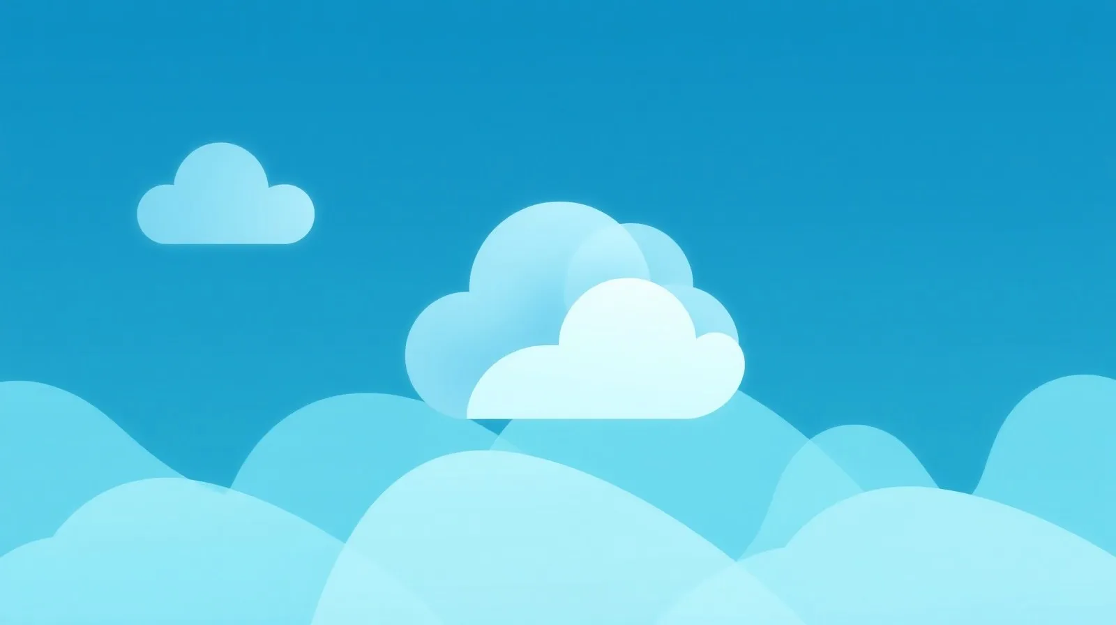 Ilustración abstracta de formas geométricas que representan almacenamiento en la nube y respaldo de datos digitales