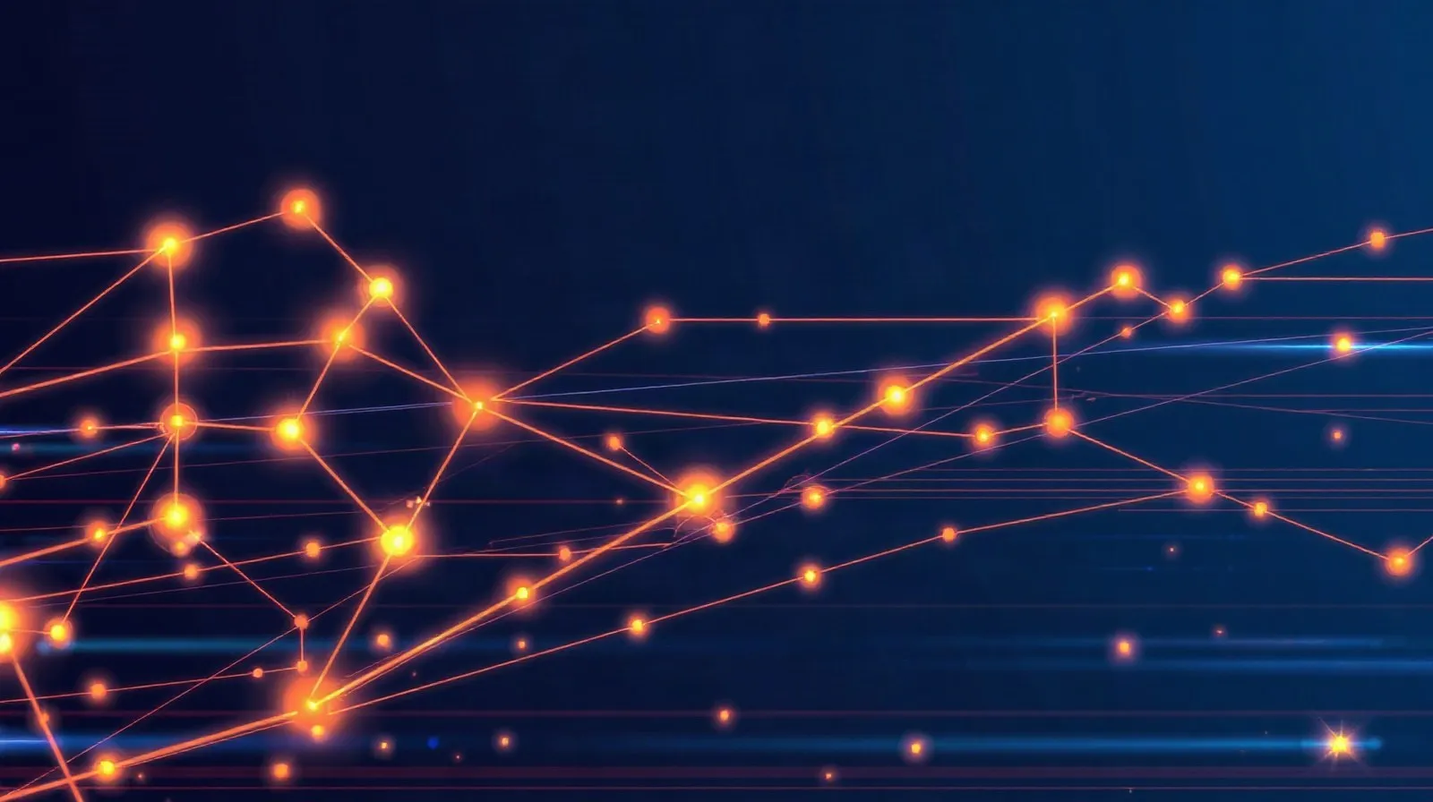 Ilustración abstracta de nodos y flujos de datos representando un modelo de inteligencia artificial en evolución