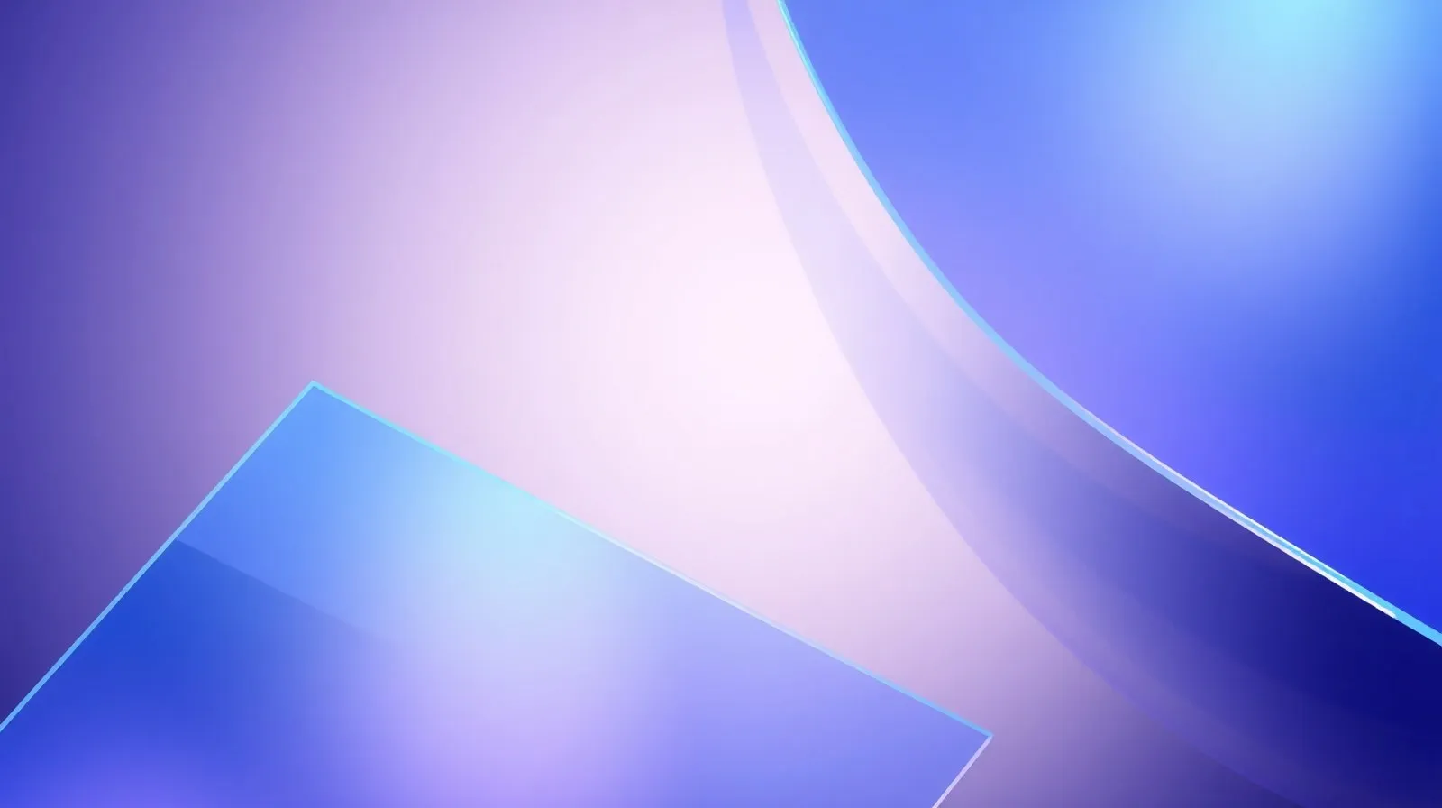 Ilustración abstracta de paneles de vidrio translúcido superpuestos con efectos de luz, evocando una interfaz de sistema operativo móvil