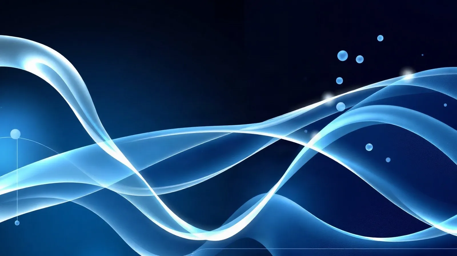 Ilustración abstracta de capas translúcidas y partículas brillantes que representan una actualización de software con inteligencia artificial