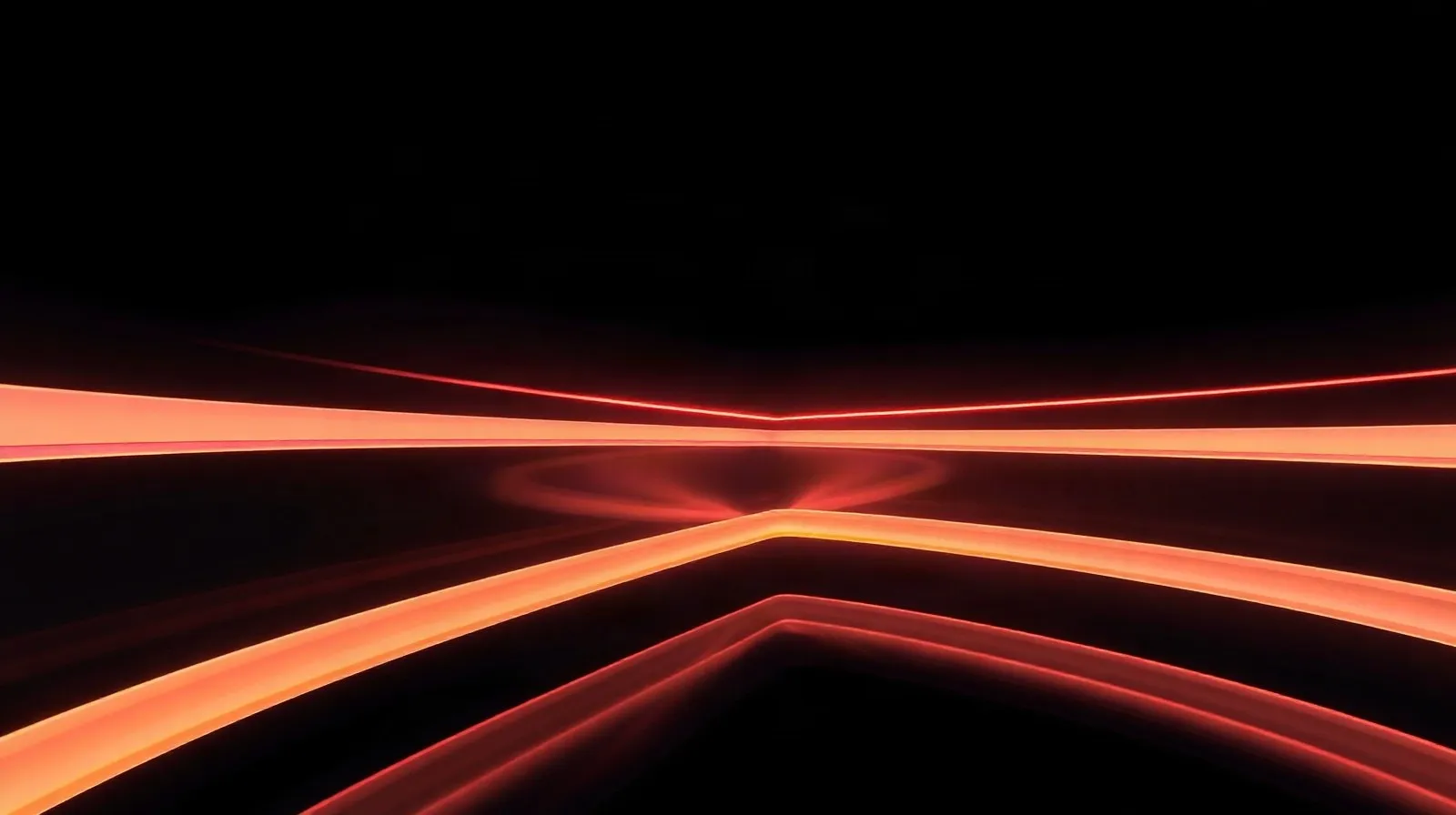 Ilustración abstracta de capas de luz representando una pantalla OLED de nueva generación