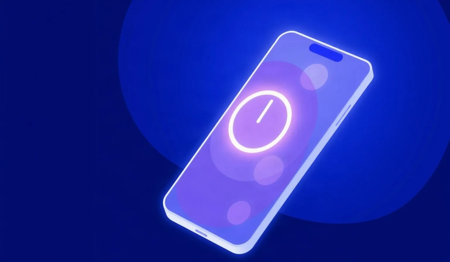 Ilustración abstracta de un teléfono con un reloj superpuesto que simboliza límites de tiempo de pantalla para adolescentes