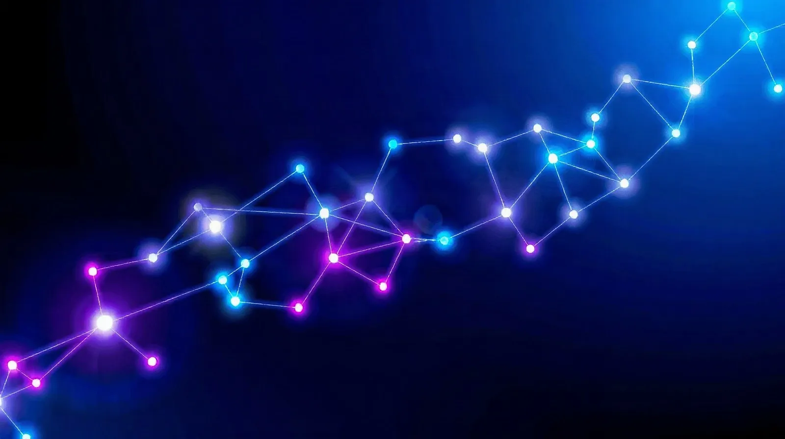 Ilustración abstracta de nodos digitales interconectados que representan la fusión de chat, código y automatización en una sola app de inteligencia artificial