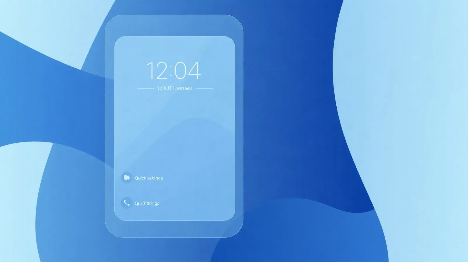 Ilustración abstracta de paneles de interfaz traslúcidos representando la personalización de un teléfono inteligente