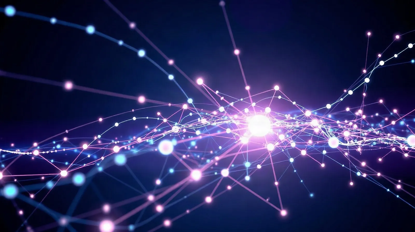 Ilustración abstracta de una red neuronal luminosa que representa el avance de un nuevo modelo de inteligencia artificial