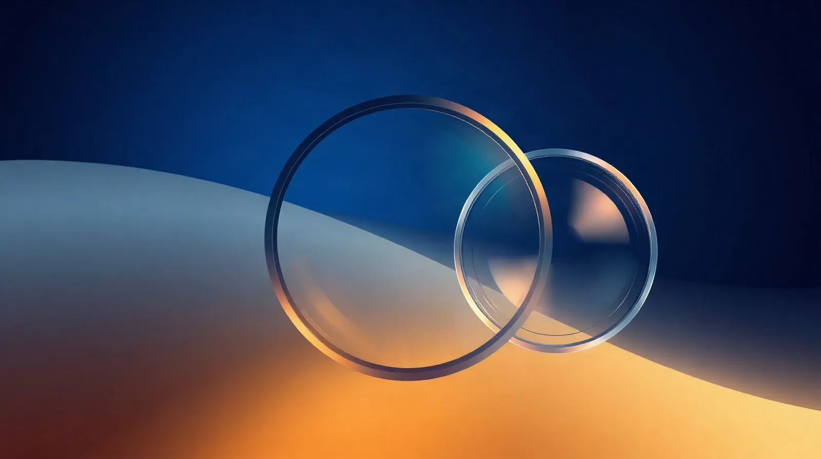 Ilustración abstracta de formas circulares que evocan lentes de cámara de un smartphone de alta gama