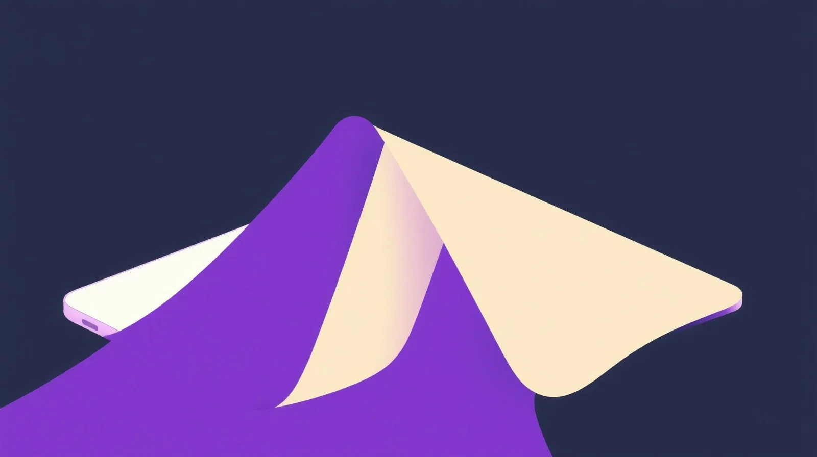 Ilustración abstracta de un teléfono plegable representando el diseño y la bisagra del Galaxy Z Fold 8