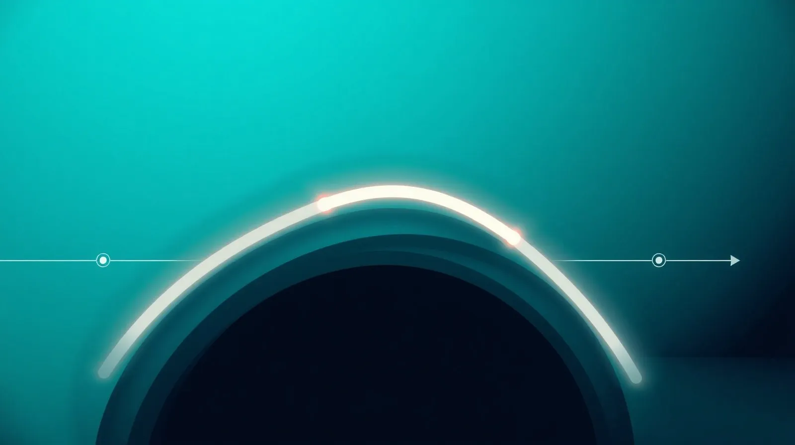 Ilustración abstracta de un reloj inteligente con anillos concéntricos que simbolizan ciclos de actualización de software