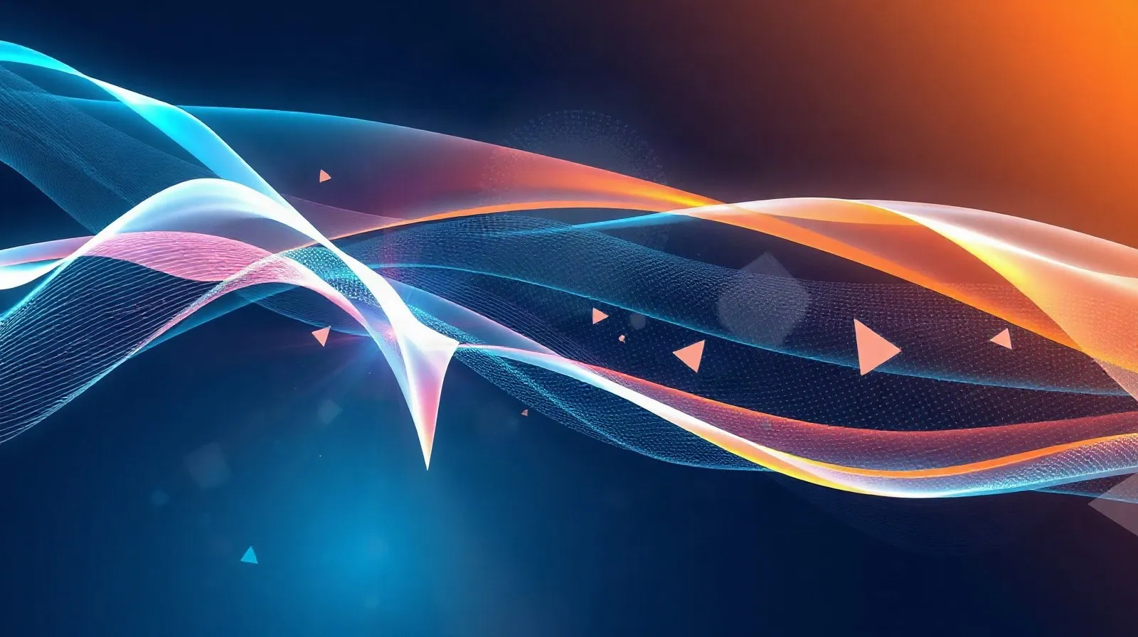 Ilustración abstracta que combina ondas sonoras y formas digitales fragmentadas simbolizando el conflicto entre la industria musical y la inteligencia artificial