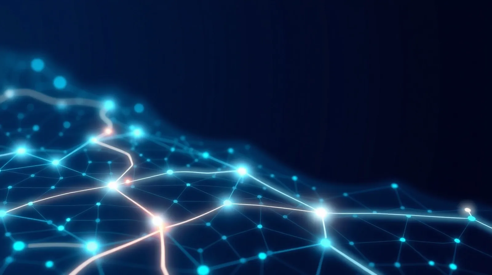 Ilustración abstracta de rutas de navegación digitales combinadas con nodos de inteligencia artificial